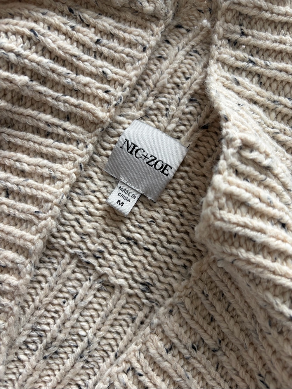 NIC+ZOE Cozy Open-Front Shawl Collar Cardigan - Oatmeal - Picture 7 of 11